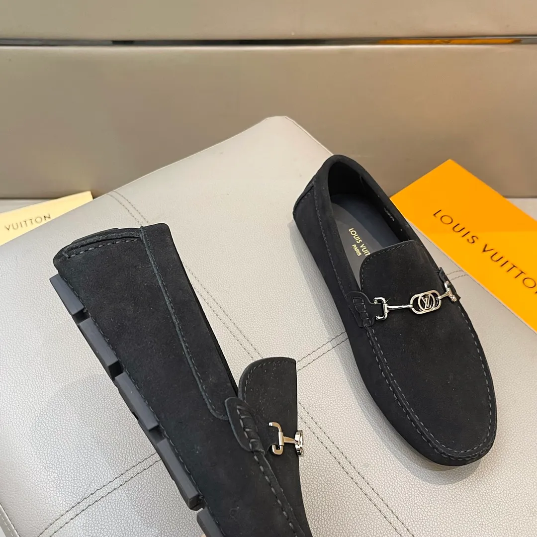 Factory price: 460💰LV men's beanie shoes 2025 official website synchronization <market top version> frosted cowhide ➕ black cowhide original packaging. Size 38-45